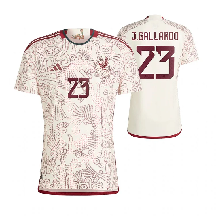 Mexico Jesus Gallardo 23 Away Shirt Kit World Cup 2022