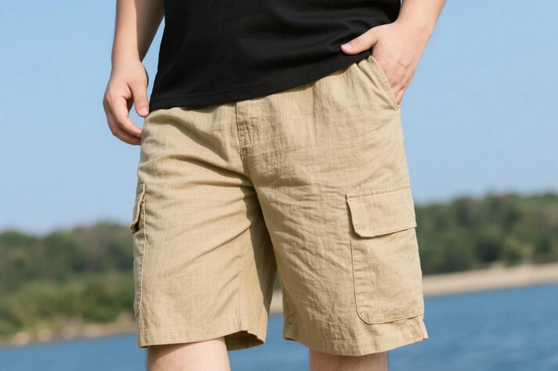 Linen sweat short with new designs