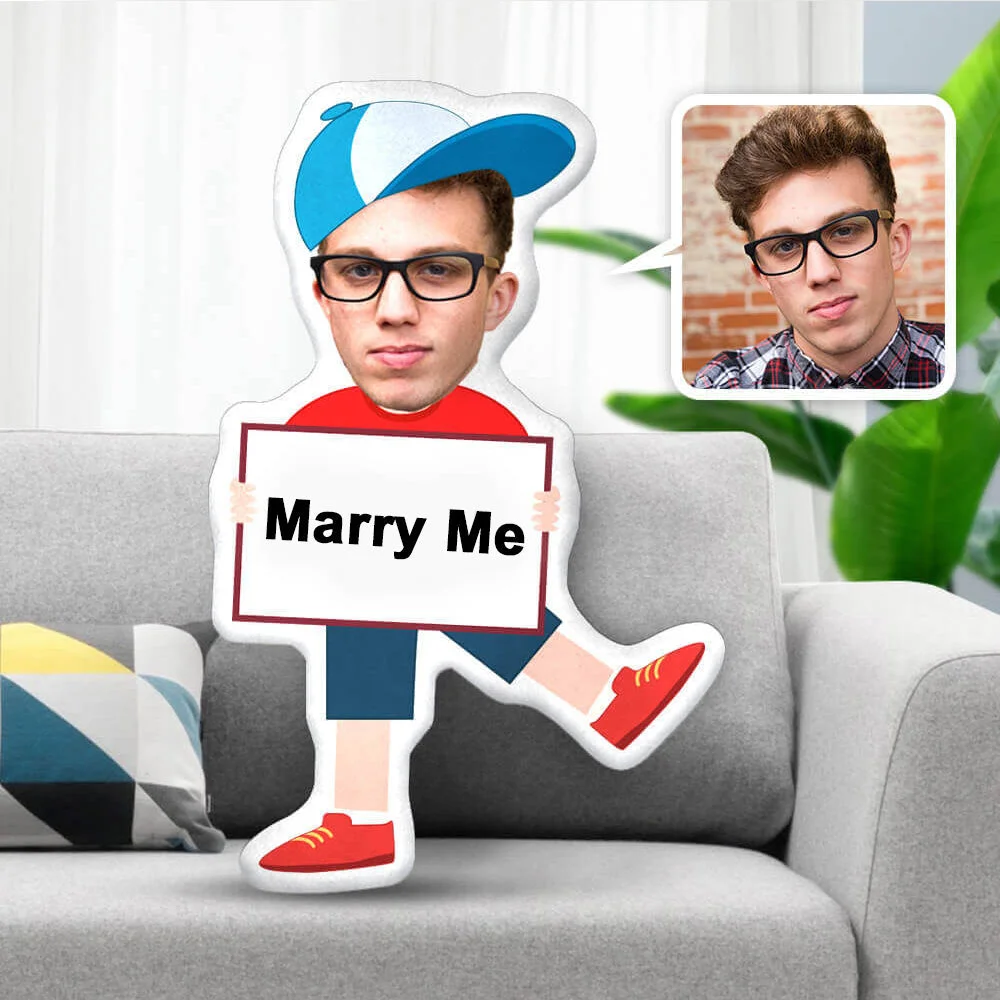 Custom Pillow Face Body Pillow Marry Me Personalized Photo Pillow Gift Pillow Toy Throw Pillow MiniMe Pillow Dolls and Toys