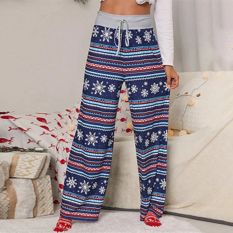 Christmas Elk Print Cozy Casual Pant