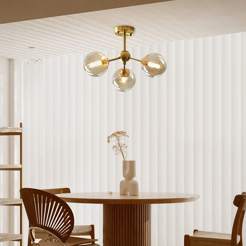 Bubble Pendant Light Modern Brass Chandelier Metal Ceiling Light Fixture
