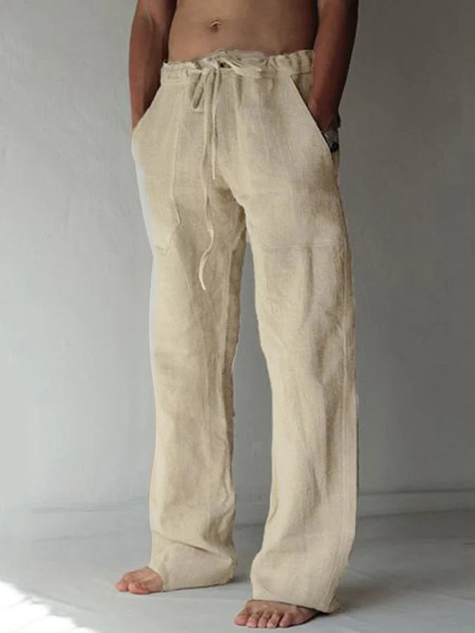 Men's Linen Loose Pocket Trousers socialshop