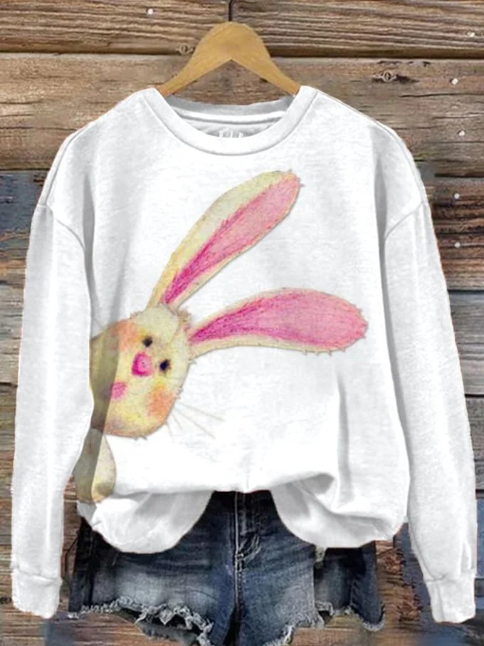 Women's Easter Bunny Butt Print Sweatshirt
