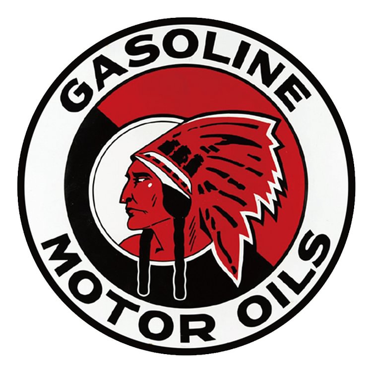 Indian Gasoline Motor Oils - Round Shape Tin Signs/Wooden Signs - 30*30CM