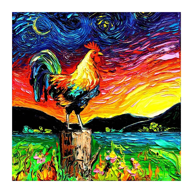 Ericpuzzle™ Ericpuzzle™Van Gogh Starry Sky - Rooster Wooden Puzzle