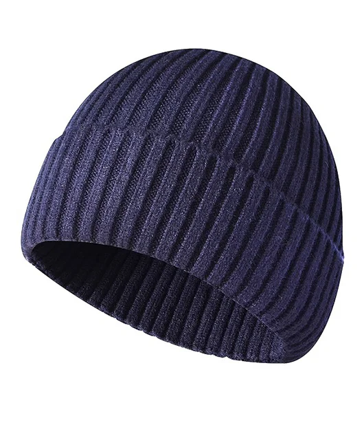 Daily Solid Color Winter Rib Knit Cap 