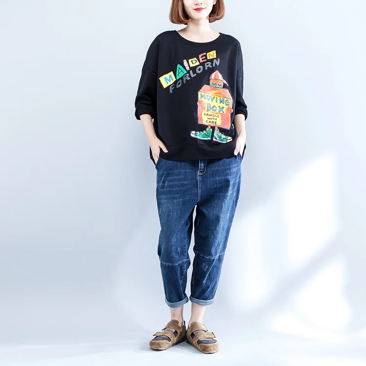 2021 autumn warm cotton pullover oversize o neck blouse