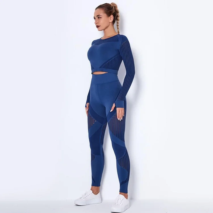 Long Sleeve Top Legging Sports Suit For Women