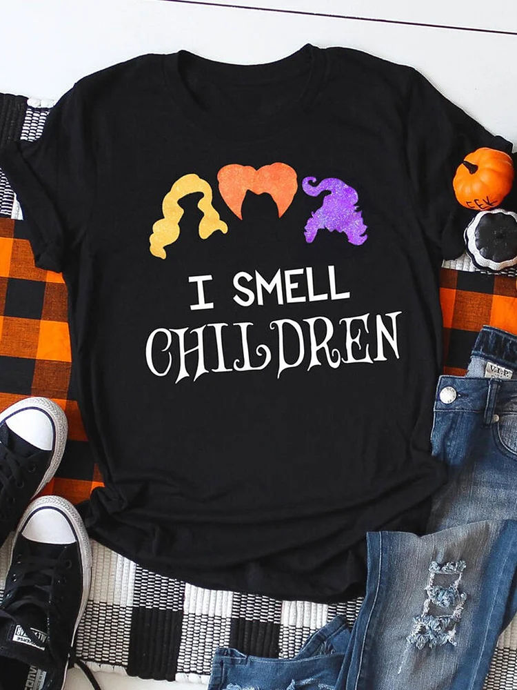 Bestdealfriday I Smell Children Halloween T-Shirt Tee Black 9848845