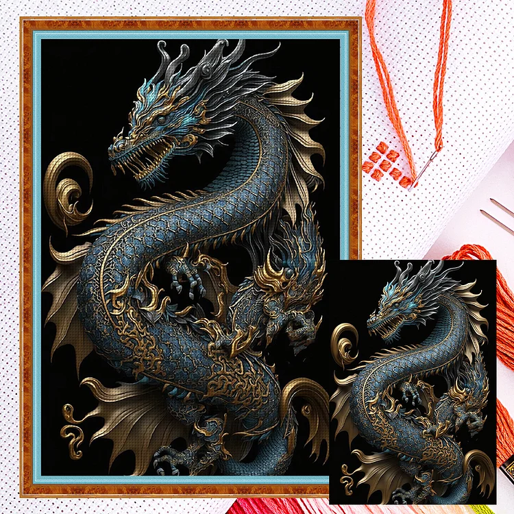 【Huacan Brand】Dragon 11CT Counted Cross Stitch 40*60CM