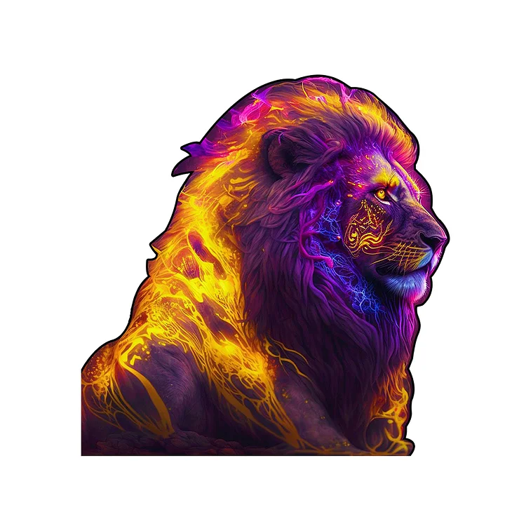 Colorful Lion Wooden Jigsaw Puzzle