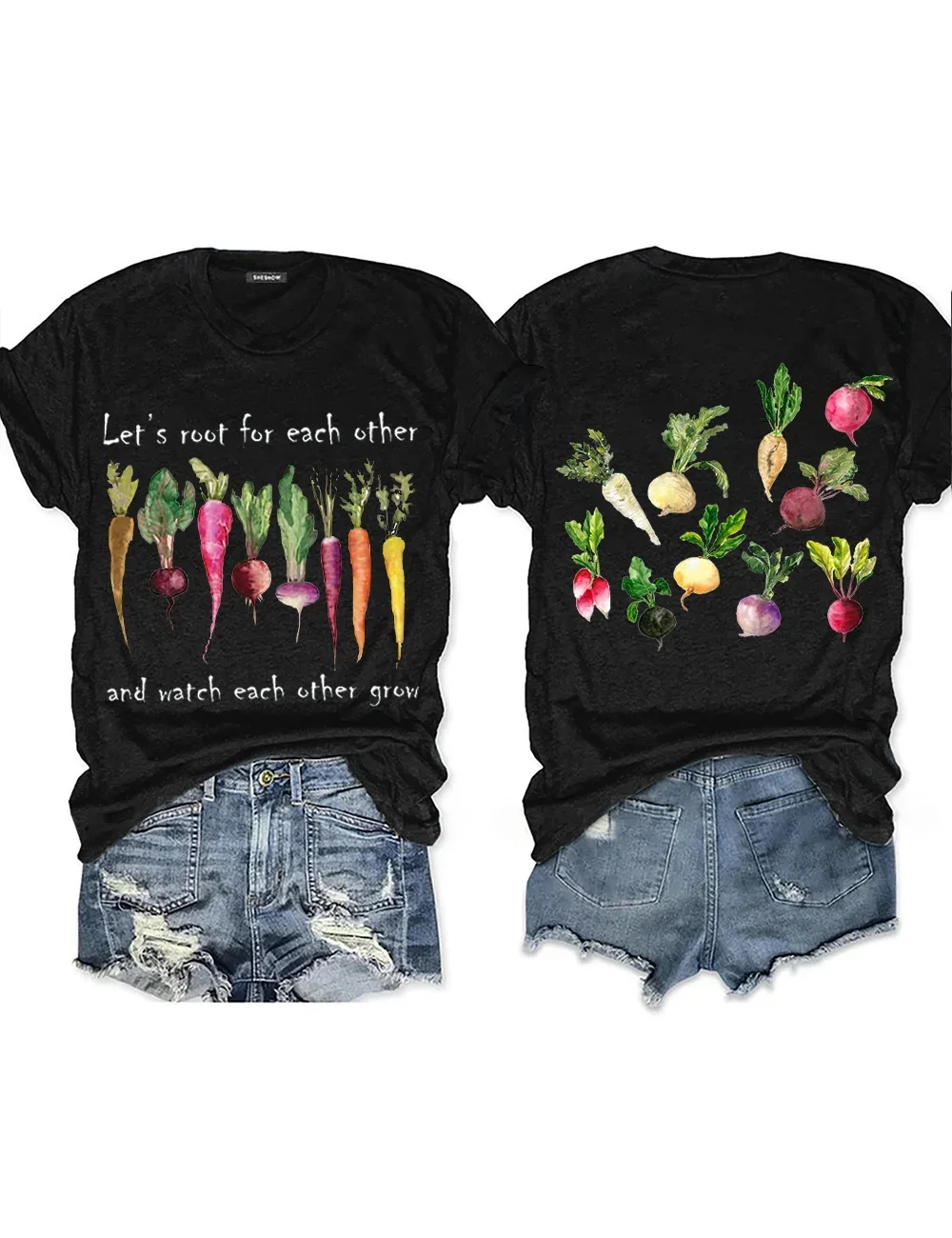 Let's Root For Each Other Print Women's T-shirt
