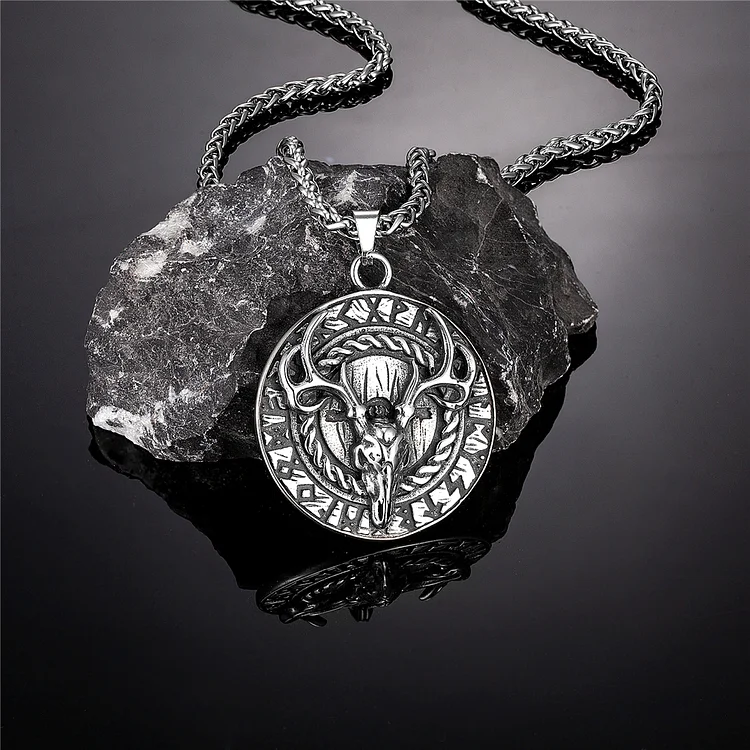 Viking Reindeer Stainless Steel Necklace