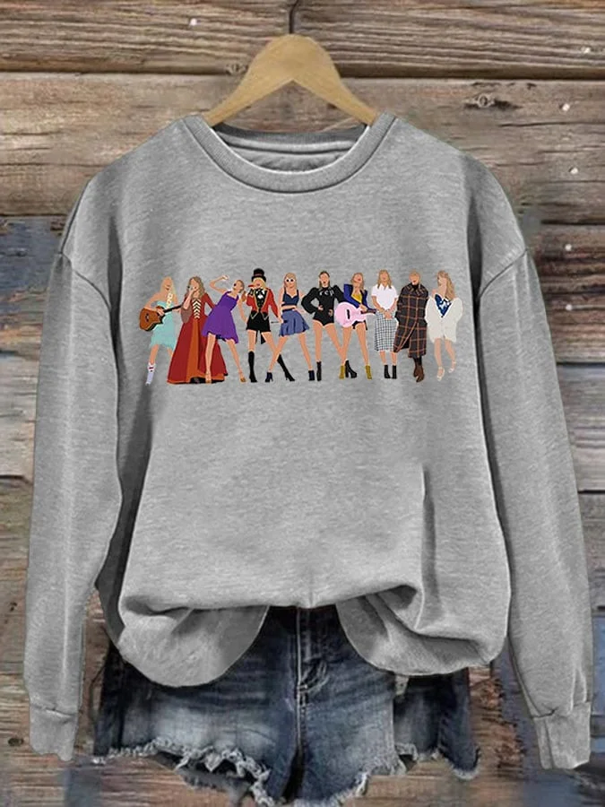 Women's Casual Print Long Sleeve Sweatshirt