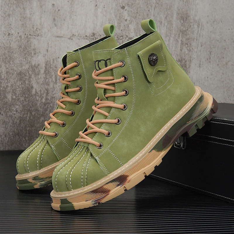 Men's Workwear Camouflage Platform Boots
