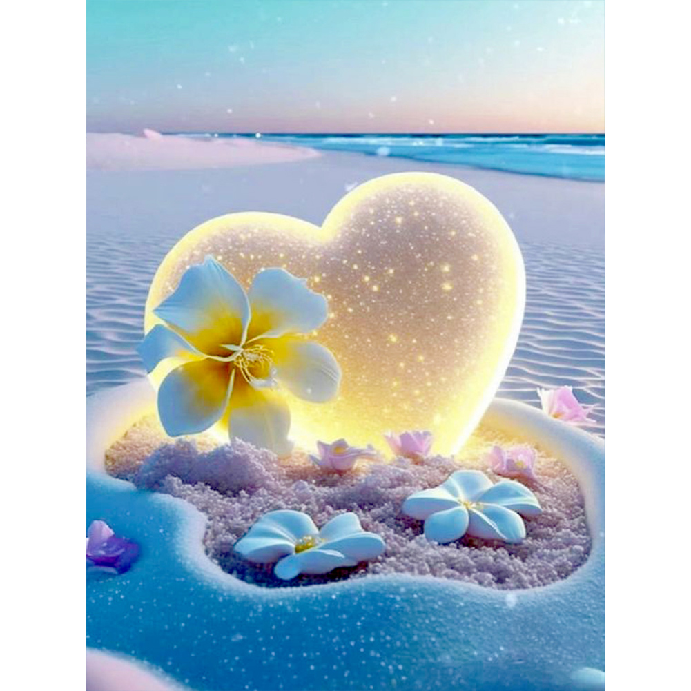 Dream Love And Beach 30*40CM (Canvas) Full Round Drill Diamond Painting