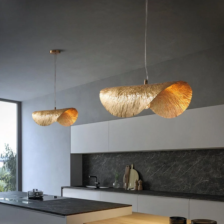 Design Lotus Leaf Metal Pendant Light Fixture For Dinning Room