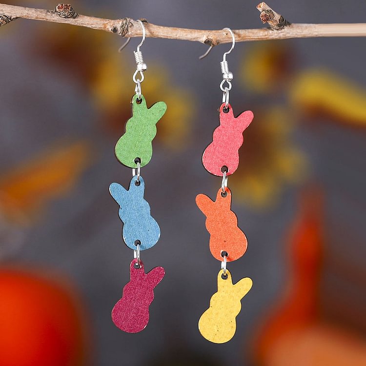 VChics Fashion Colorful Rabbit Earrings