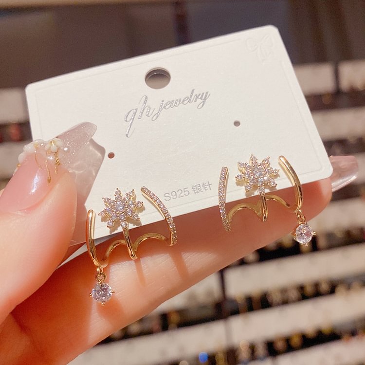 Eight-pointed Star Ear Stud Earrings