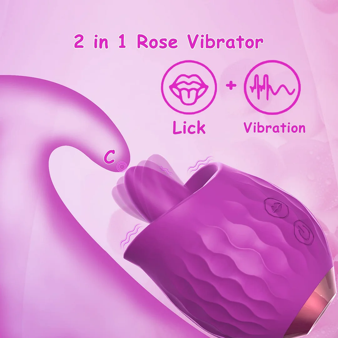Rose Toy Vibrator For Wome Clitoral Tongue Licking Vibrator