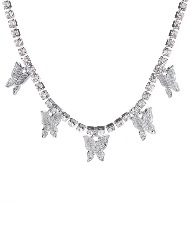 Retro Layer Butterfly Alloy Necklace