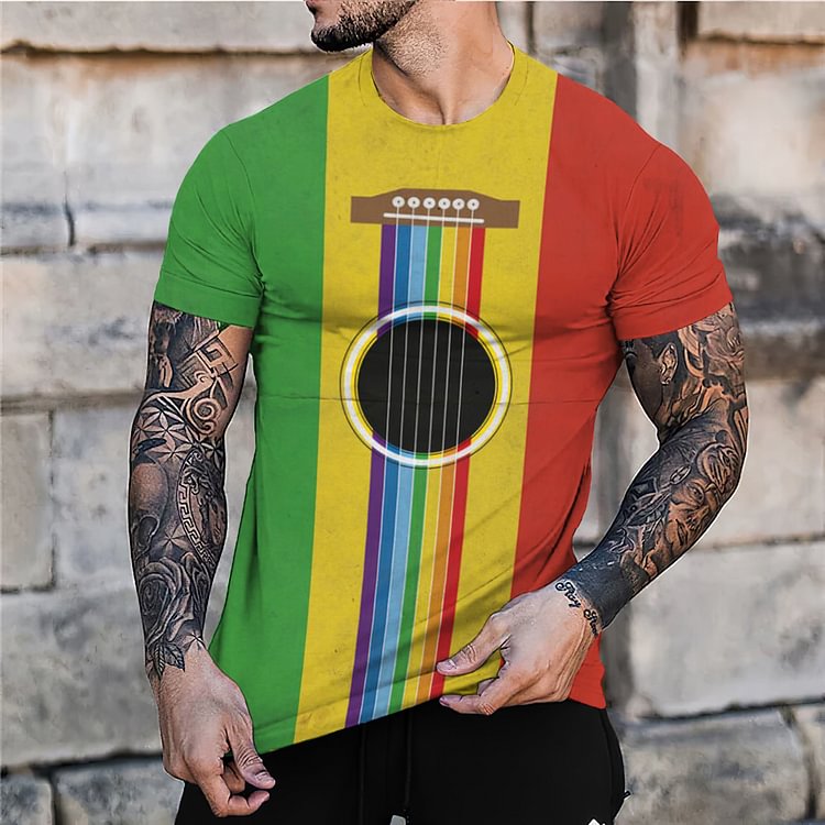 Iridescent Piano Print Short Sleeve T-Shirt