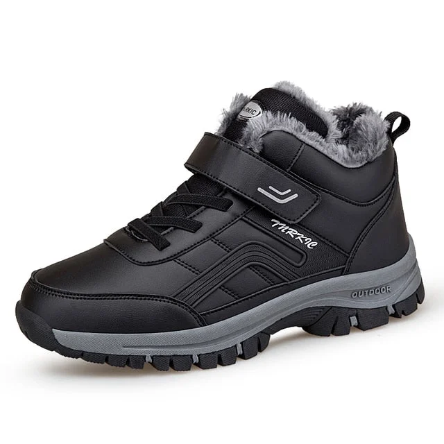 Men Velcro Fur Ankle Boots Waterproof Orthopedic Shoes Radinnoo.com