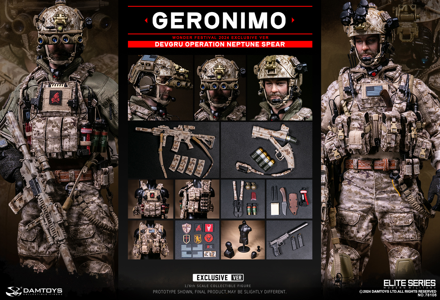 オ*様  ion DEVGRU CAG　レア品 Damtoys Devgru Operation Neptune Spear “GERONIMO” WF 2024