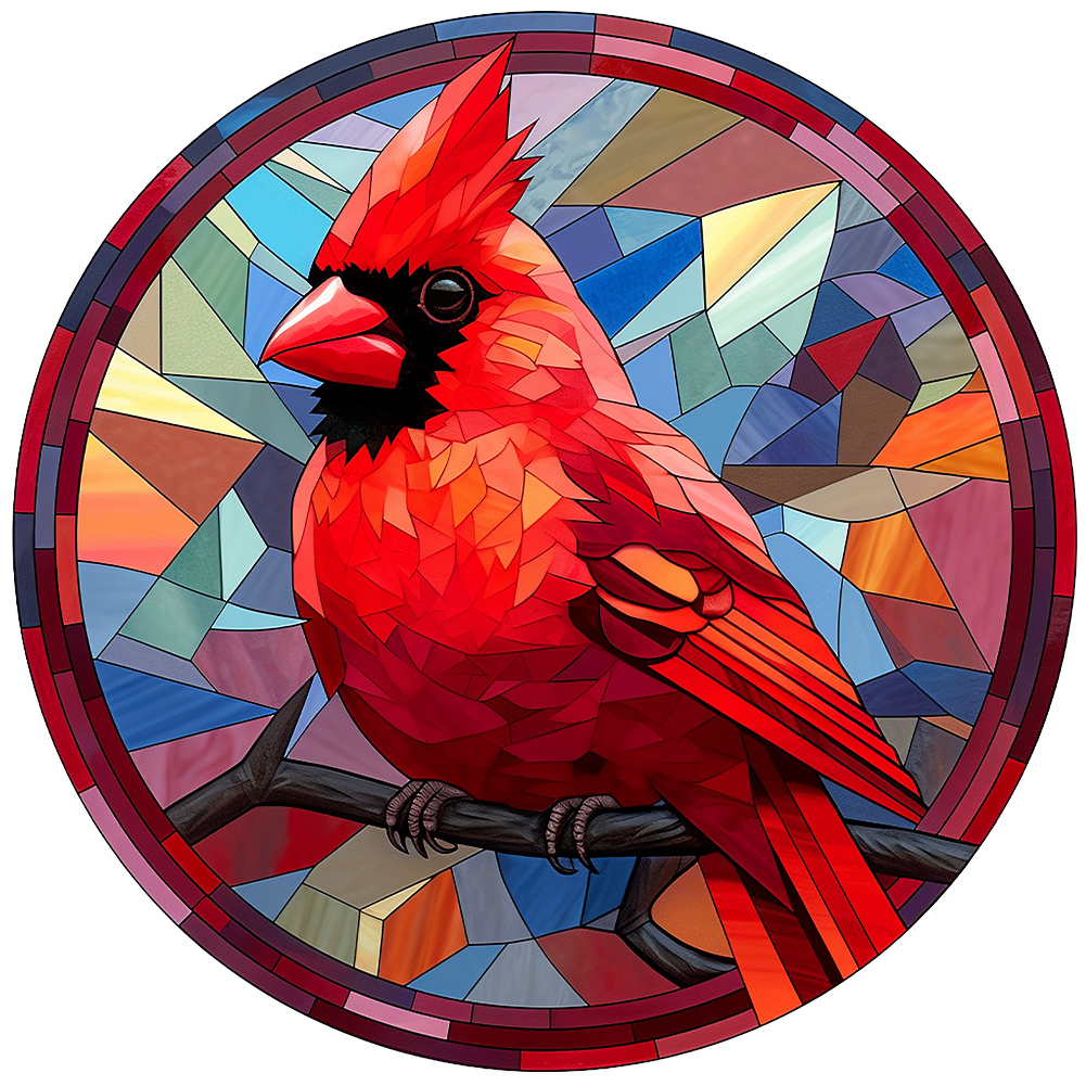 Cardinal Glass Painting 30*30CM(Canvas) Full Round Drill Diamond Painting