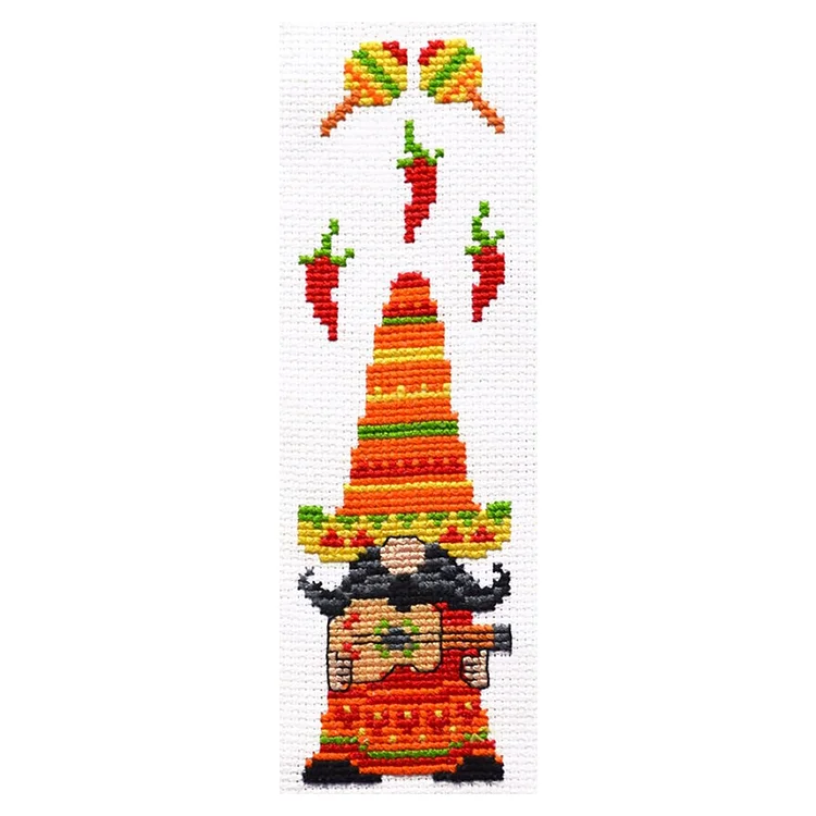 11CT Stamped Double-Sided Guitar Goblin Embroidery Bookmarks 18x6cm for Beginner gbfke