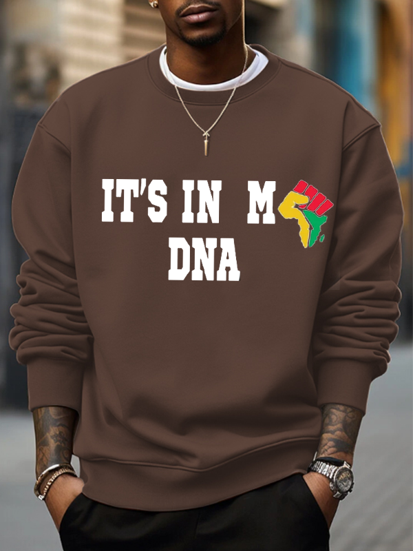 Men's It's In My DNA Africa Map Art Print Casual Sweatshirt