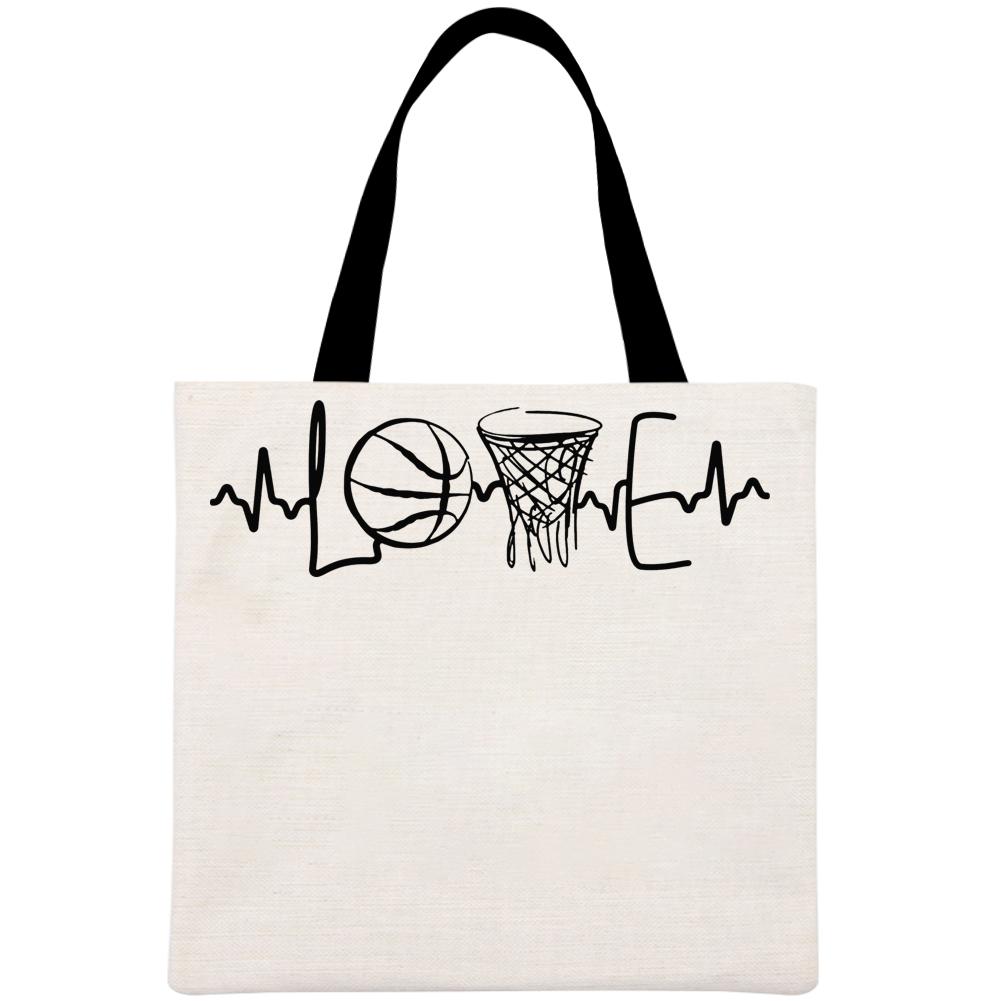 Basketball Love Printed Linen Bag-Guru-buzz