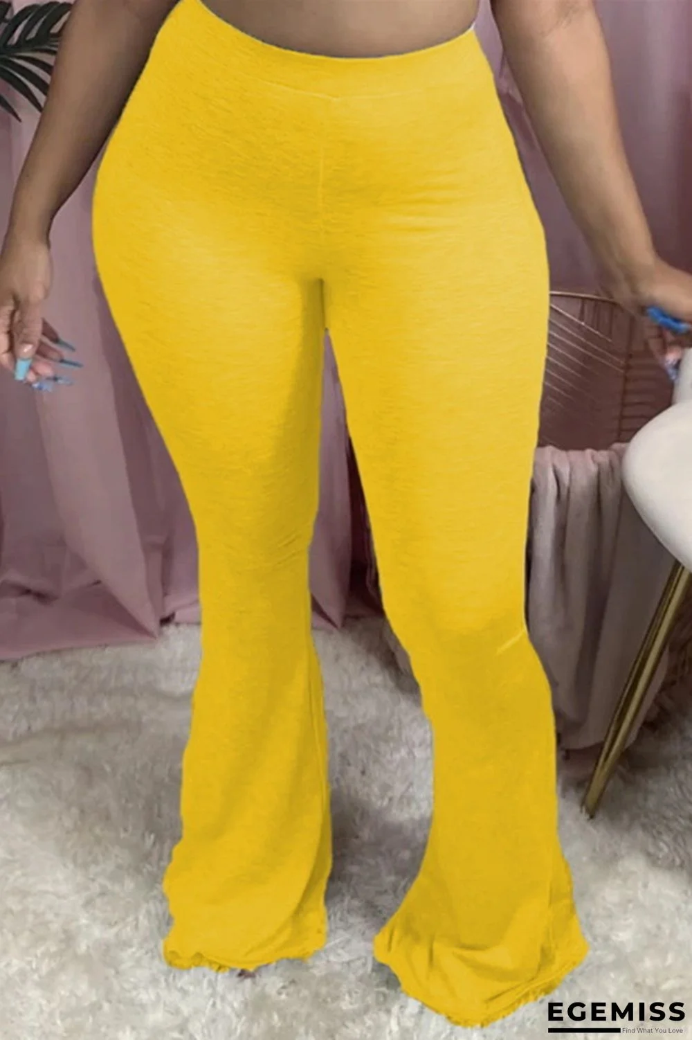 Yellow Fashion Sexy adult Ma'am Solid Plus Size | EGEMISS