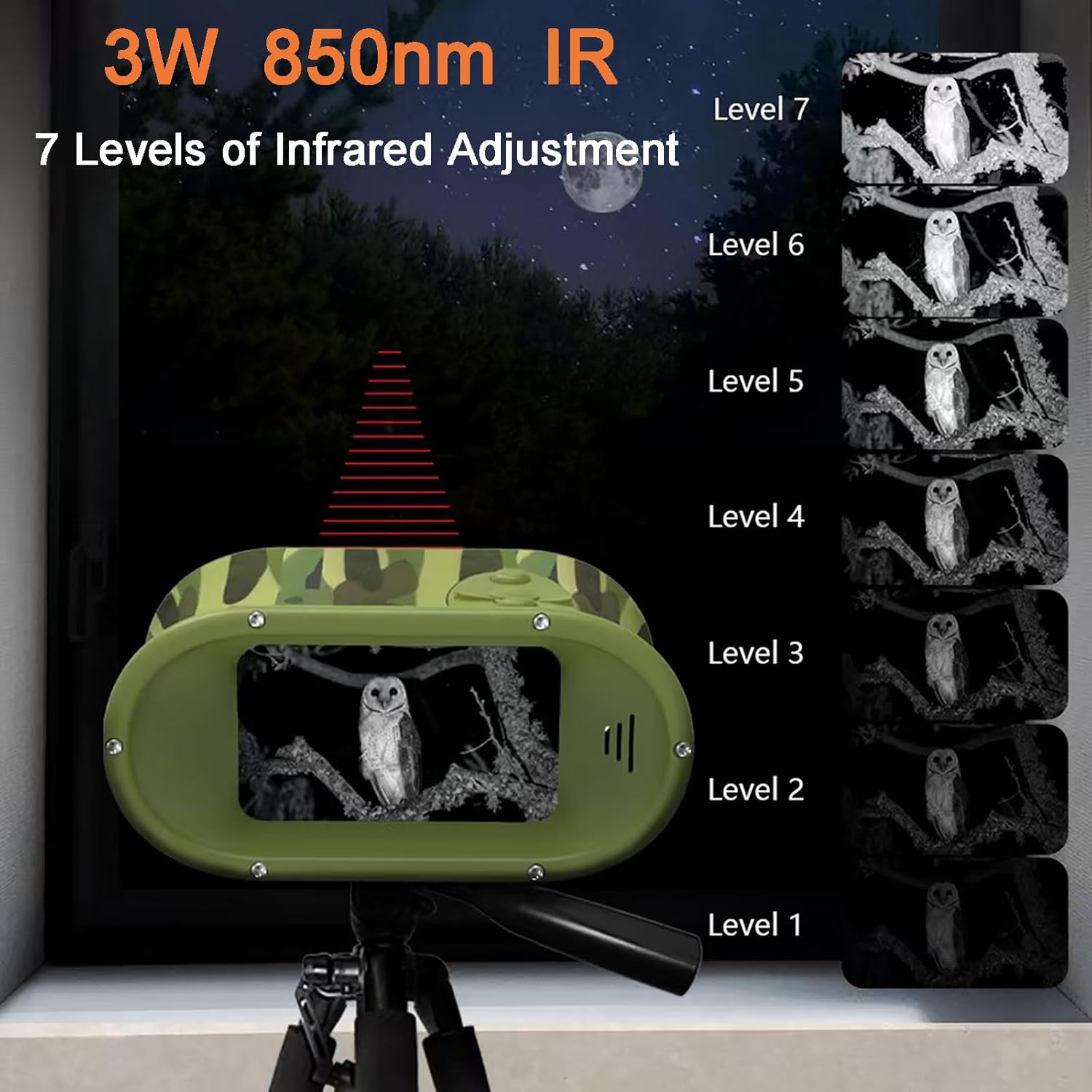 BekinTek Kids Night Vision Binoculars Rechargeable Digital Telescope NVG Infrared Goggles Full Dark Observing Scope 7x IR Adjustment 8x Zoom 2.5K Video Playback 48M Photo 2.4 Inches Large HD Screen with 32G TF Card for Children Day Night Camping Hiking 7