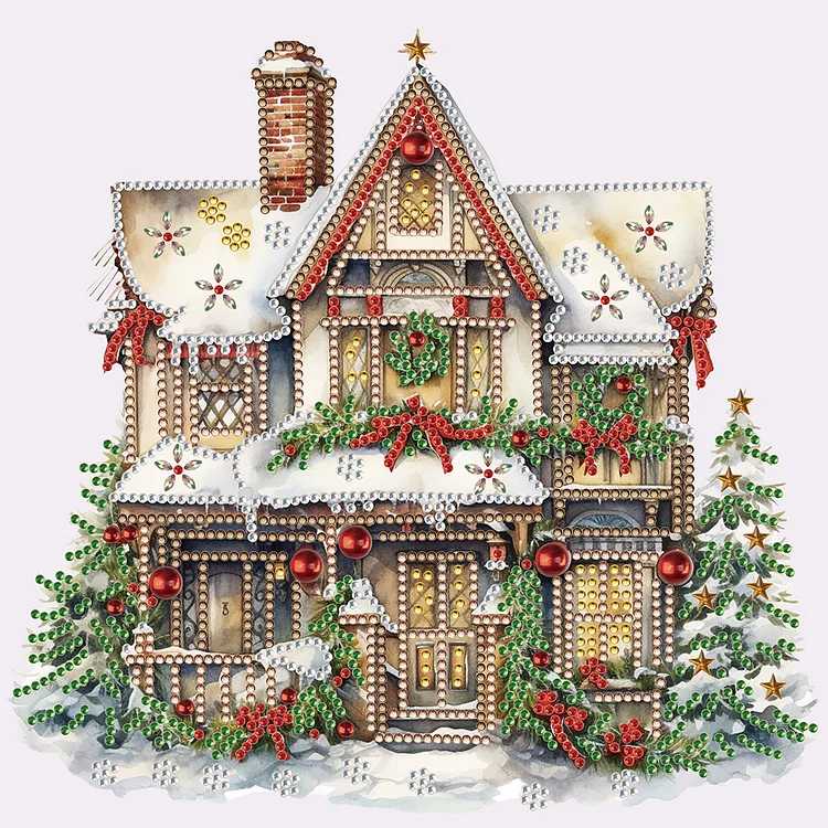 Christmas Snow House 30*30CM (Canvas) Special Drill Diamond Painting gbfke