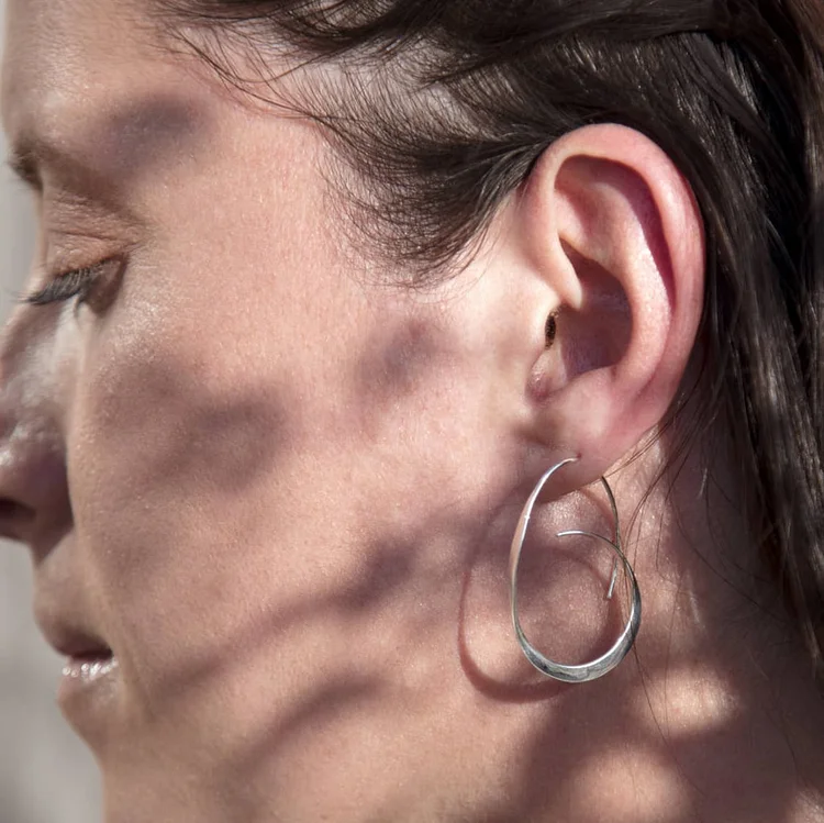 Handmade spiral large circle earrings
