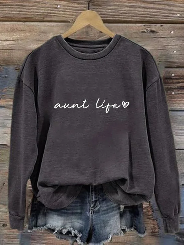 Women's Aunt Life Print Casual Sweatshirt