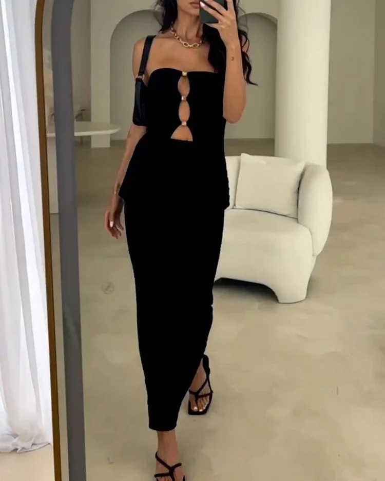 Sleek Sleeveless Top and Fitted Skirt Set