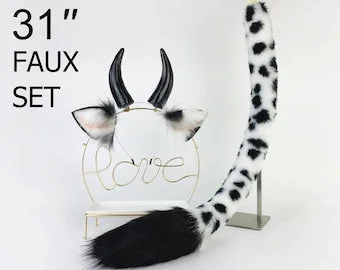 pornhint Pornhint cow ear and tail plug set cow ear headband bdsm cow tail butt plug cow tail buttplug tail anal plug anime cosplay petplay set mature