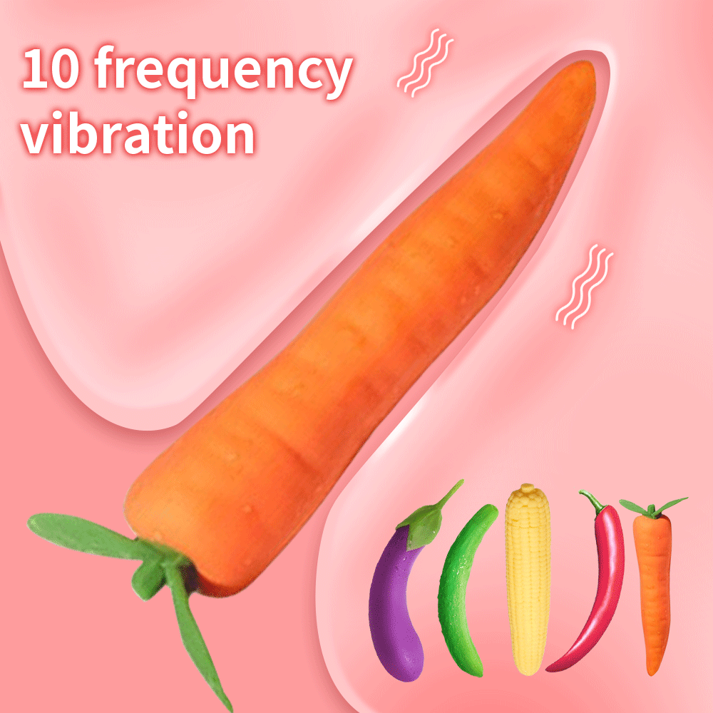 Vegetables G-spot Simulation Masturbator Sex Vibrator - Rose Toy
