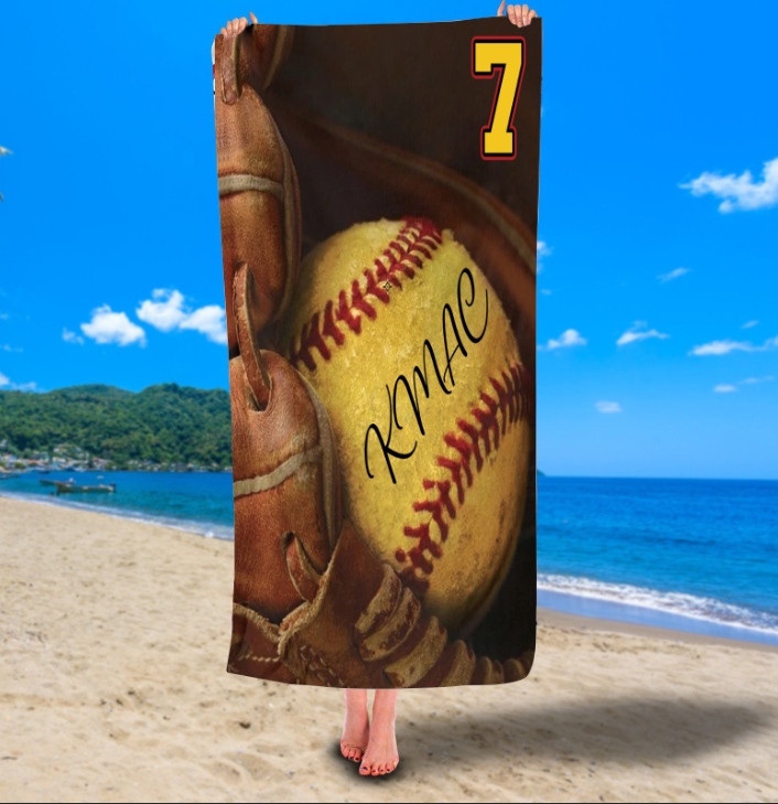 Personalized Kids Softball Beach Towel For Summer&BeachDYTowel94