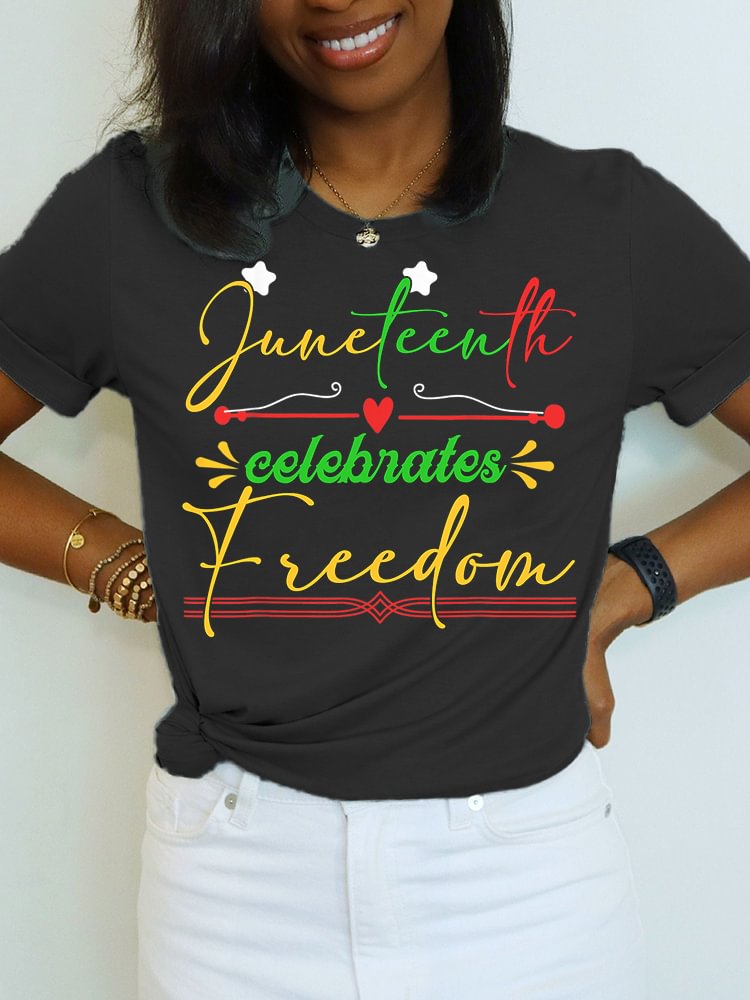Celebrate Junenth Green Freedom African American T Shirt