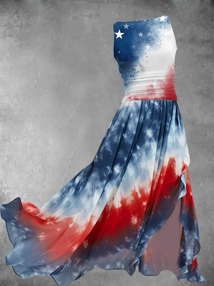 Women's Flag Art Print Maxi Dress