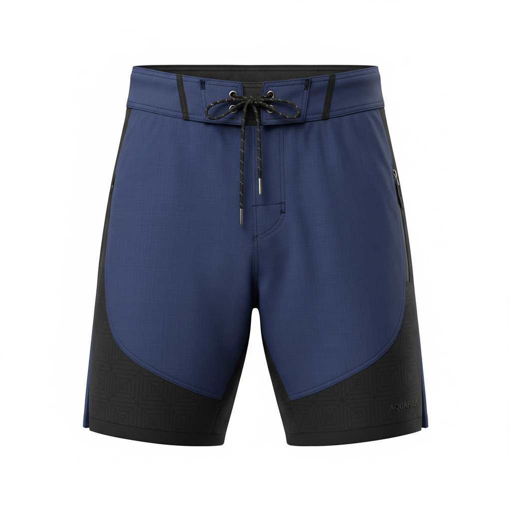 thesupersurf Blue and Black Functional Shorts with Drawstring Waist
