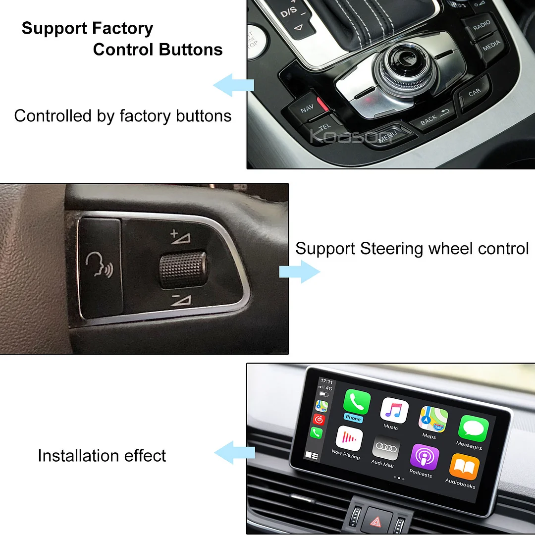 Koason Wireless Apple CarPlay Android Auto Box For Audi A3 A4 A6 Q5 Q7