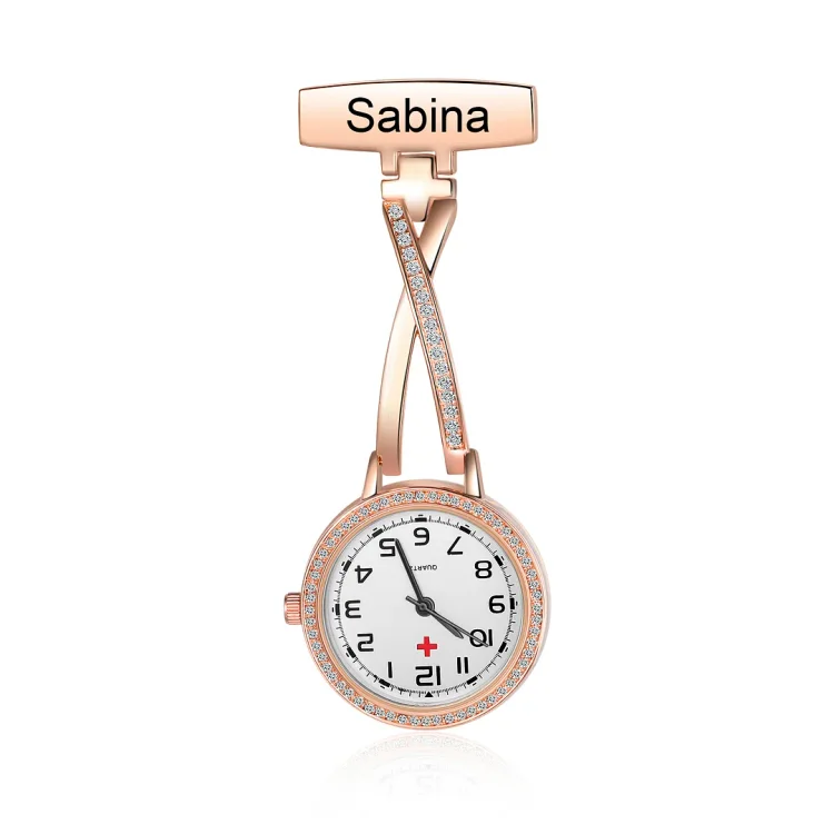 Personalized Name Nurse Watch Portable Nurse Watch with Lapel Pin National Nurses Week Gift for Doctor/Nurse