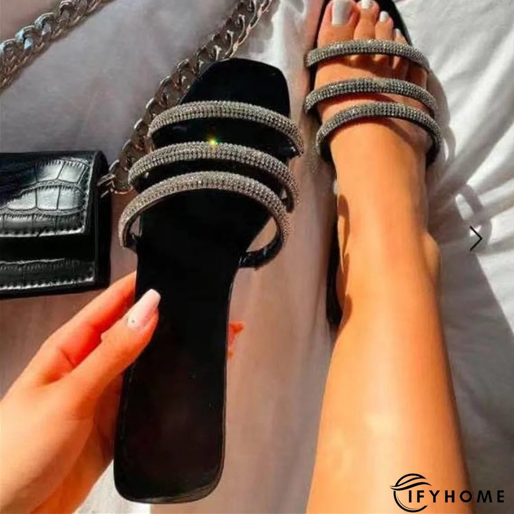 Trendy Oversized Diamond Strip Sandals | IFYHOME
