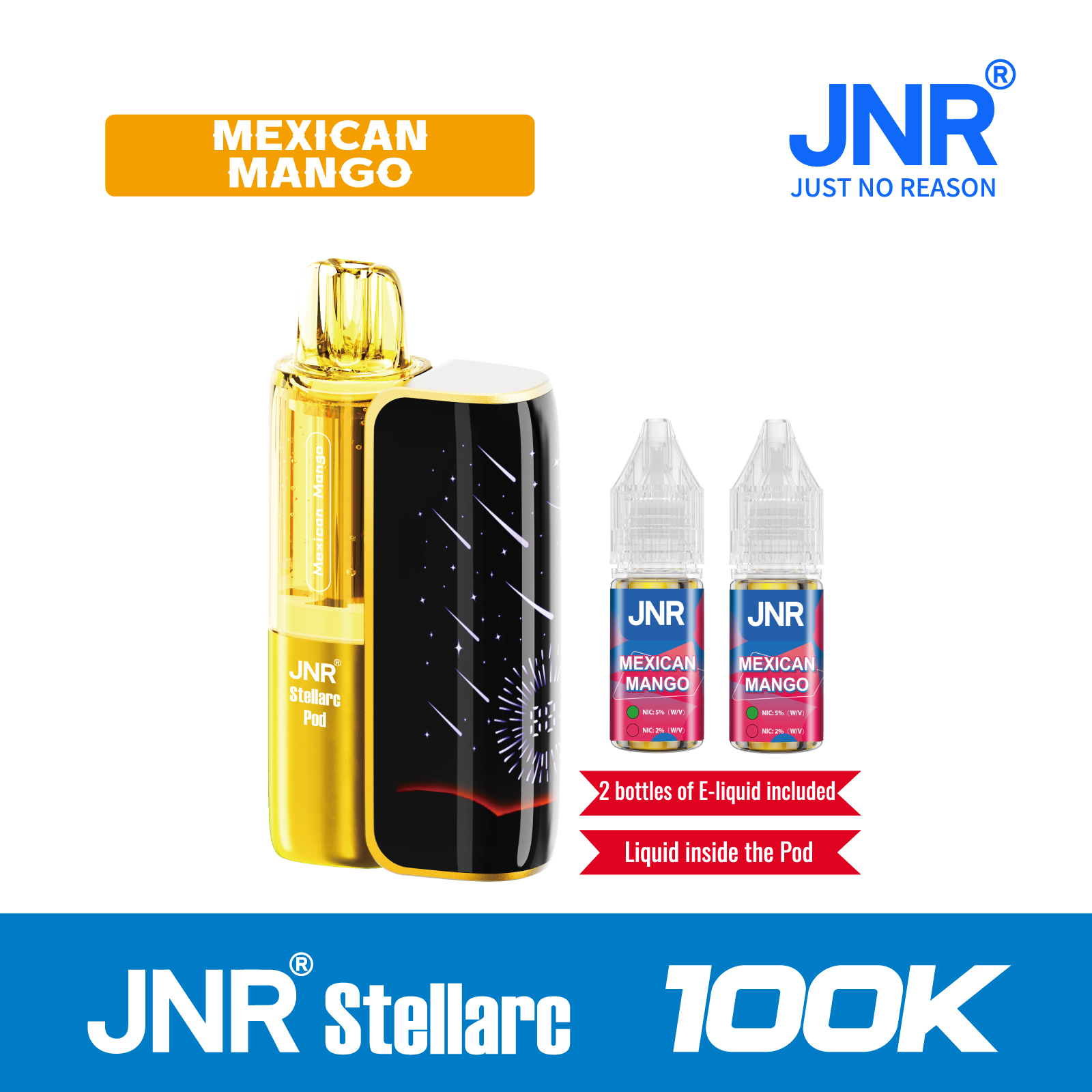 Mexican Mango | JNR Stellarc 100K Puffs Kit - Refillable & Replaceable Pod Vape Best Vape