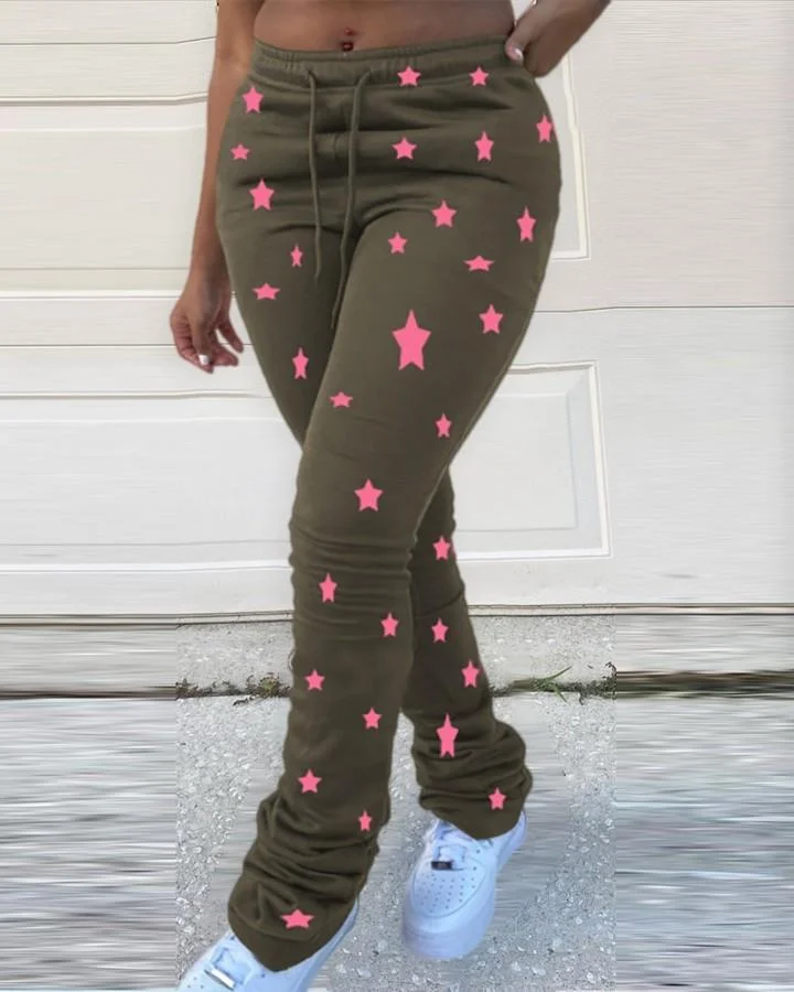 High Waist Drawstring Folded Pants P12295