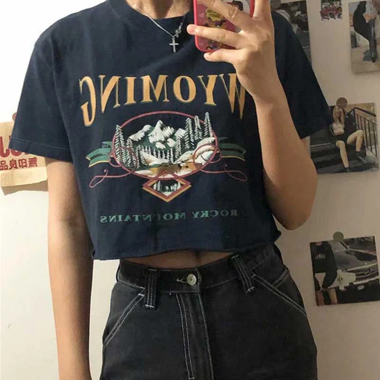 WYOMING ROCK MOUNTAIN TEE V014